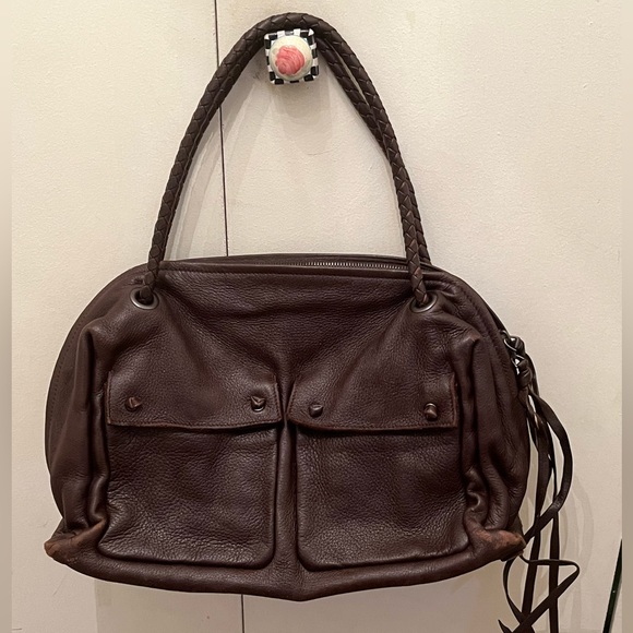 Bottega Veneta CHOCOLATE Brown leather bag with woven straps. Stunning! - Picture 2 of 13